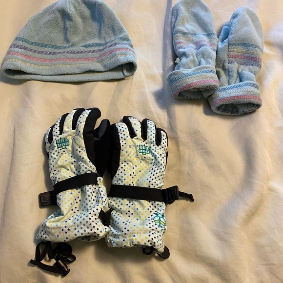 Girls size 10 Turquoise Spyder Ski/Snowboard Jacket, Snowpants, Hat & Gloves - Picture 5 of 11